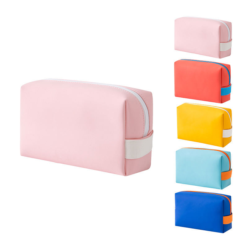 Gros Toile Maquillage Voyage Cosmétique Sac Trousse De Toilette Organisateur Pochette Avec Fermeture Éclair Et Poignée