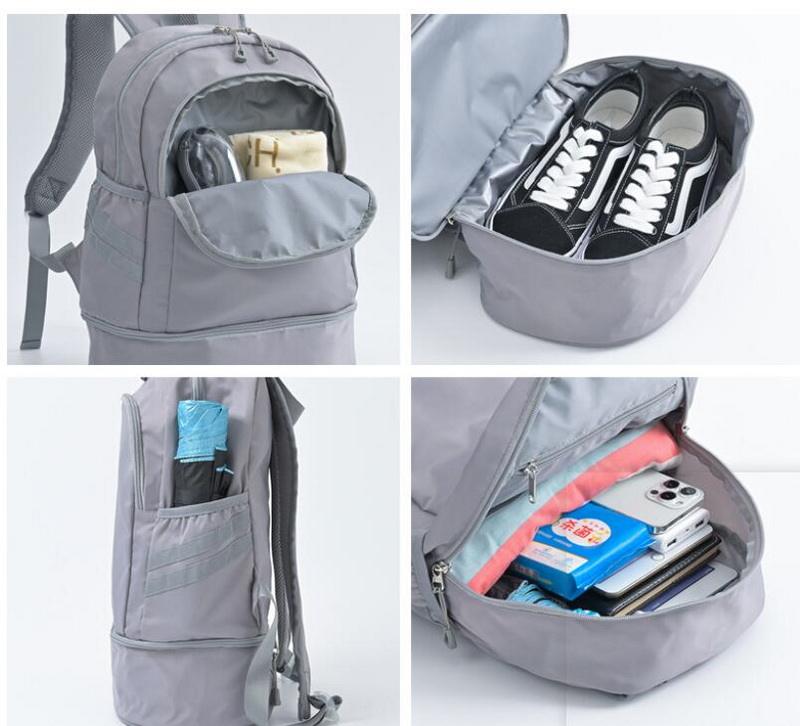 Personnalisé deux couches pas cher prix classique casual sport sac à dos yoga chaussures de natation poche gym sport sac à dos sac à dos pour femmes hommes
