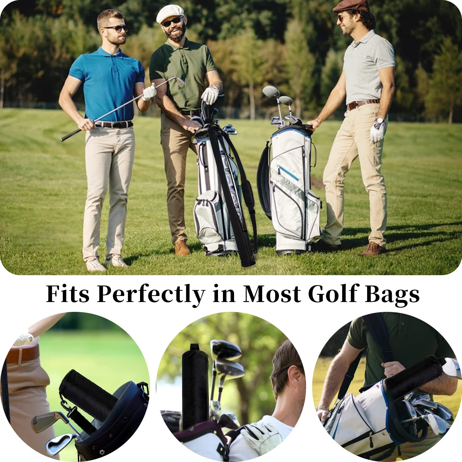 Manchon refroidisseur de boisson à isolation thermique Black Golf 7 Can Cooler Sleeve pour sac de golf