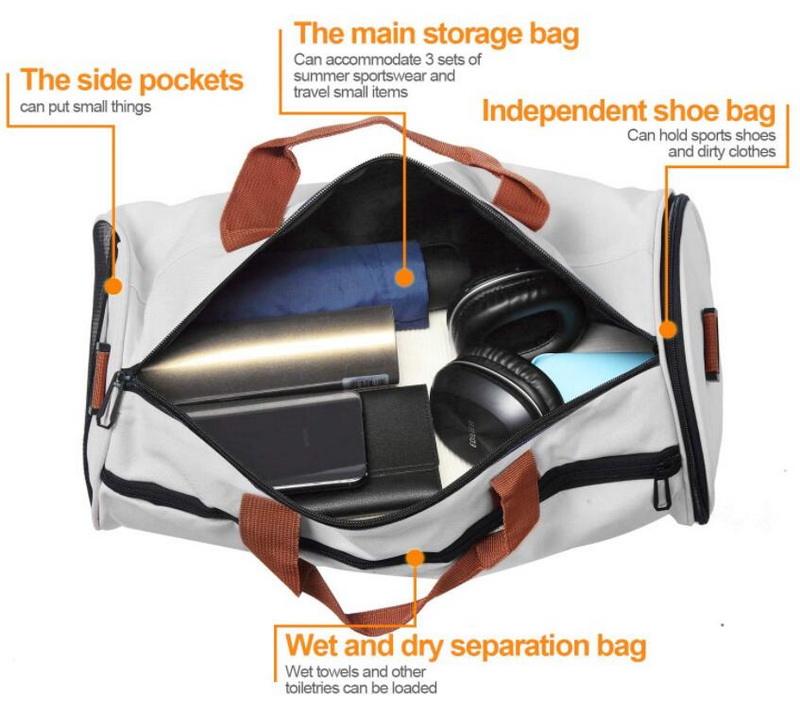 Vente en gros Barrel Shape Men Duffle Gym Bag Tote Weekender Swim Golf Duffel Sac de sport avec logo Personnaliser