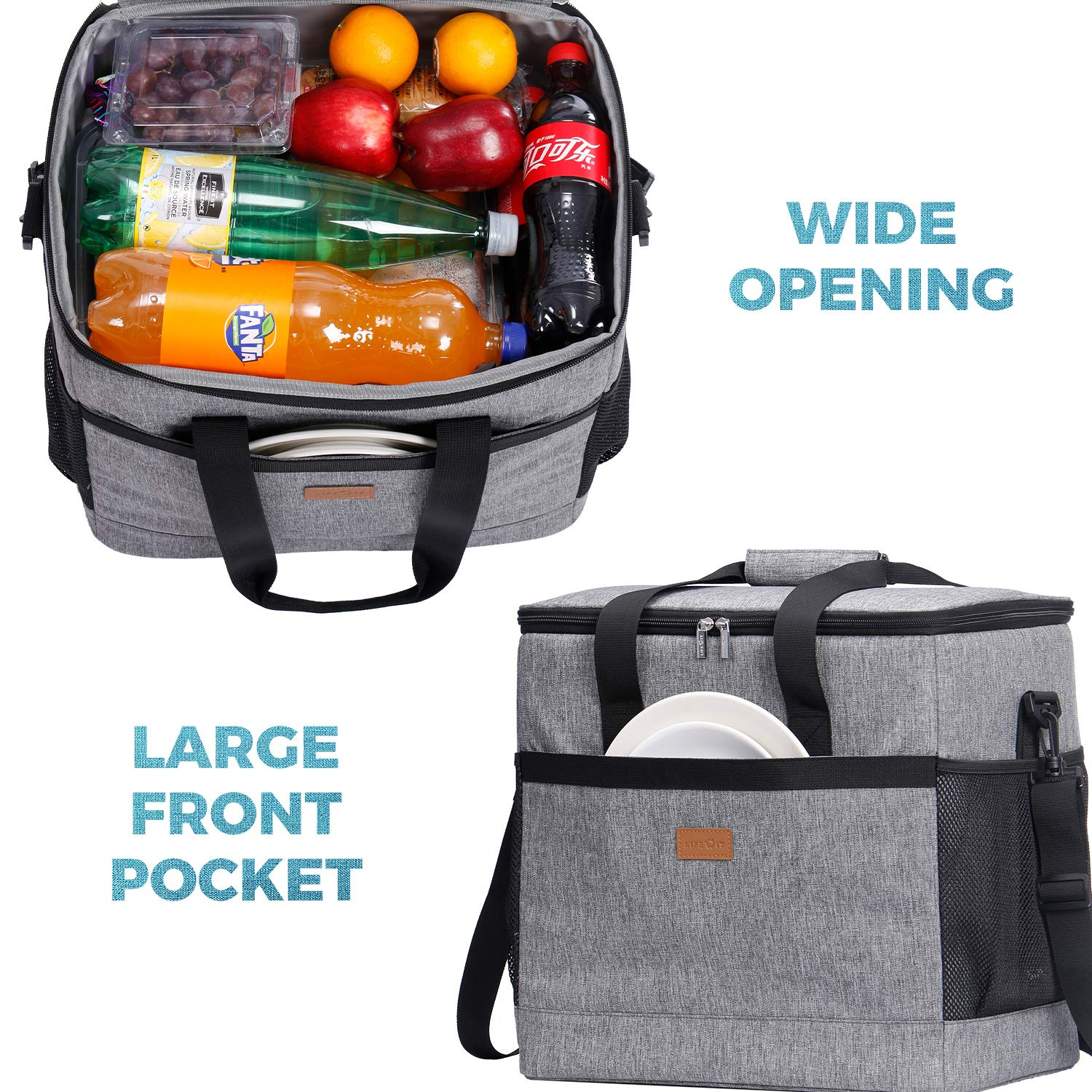Promotion sac isotherme grande capacité sac à lunch anti-fuite refroidisseur souple fourre-tout portable pour le camping