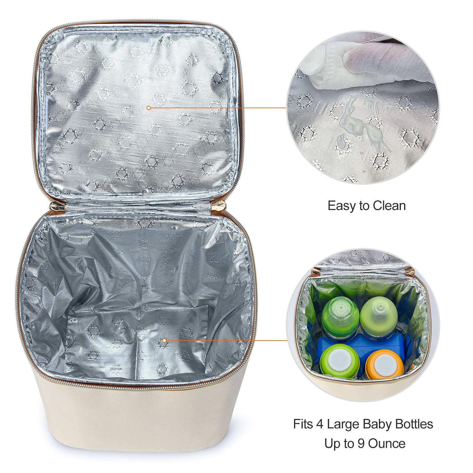Logo personnalisé sac isotherme pour lait maternel 4 biberons sac fourre-tout isotherme pour lait maternel sac isotherme pour maman infirmière garderie