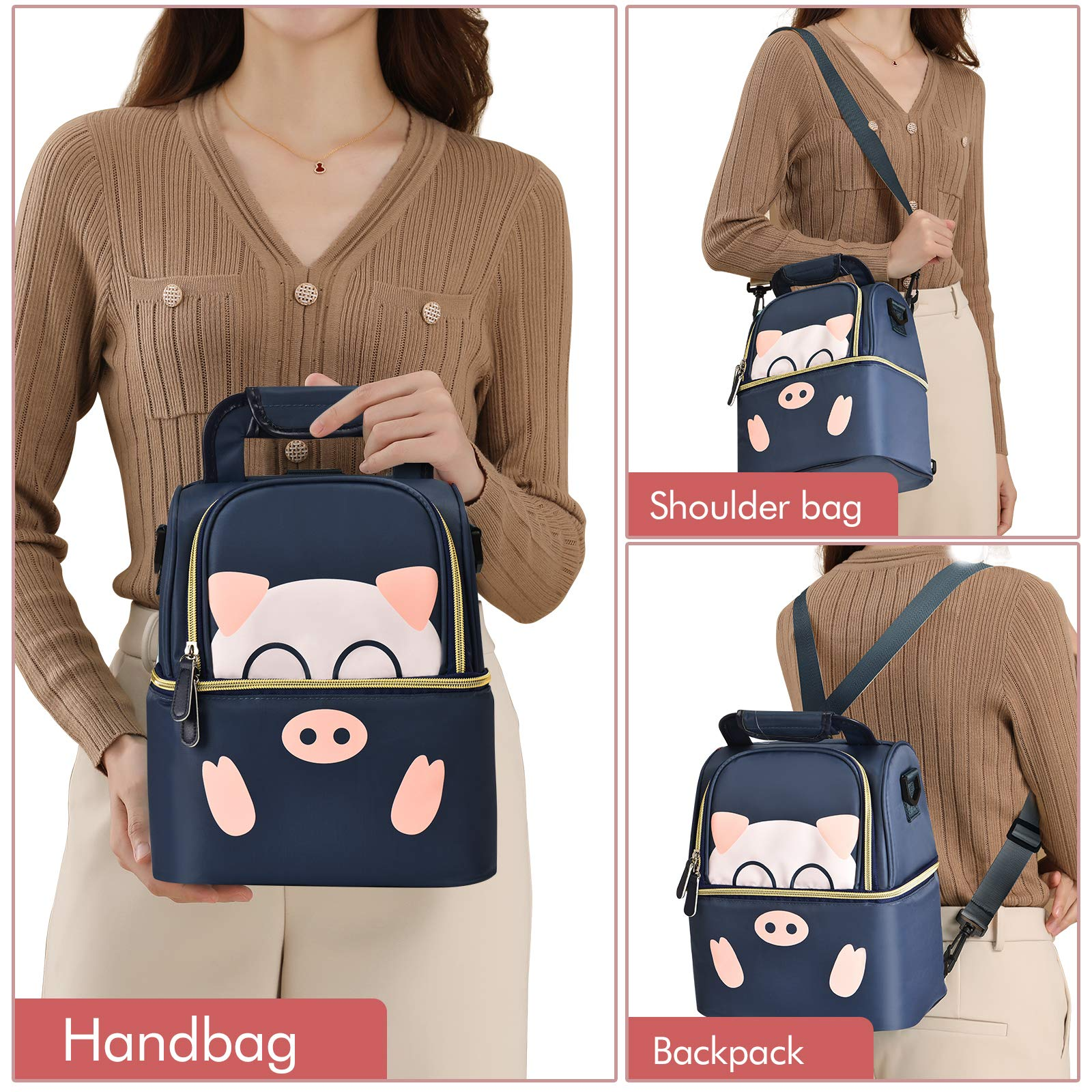 Double couche dessin animé mignon 6 bouteilles lait maternel refroidisseur sac isotherme sac tire-lait sac à dos sac à lunch