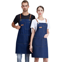 Tablier en denim en gros personnalisé pour les femmes tablier de barbecue en coton denim durable prix d'usine