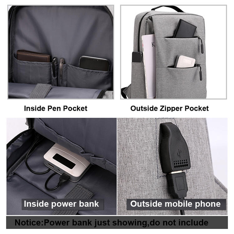 Sac à dos USB sac à dos étanche Oxford 15,6 pouces école sac à dos pour ordinateur portable