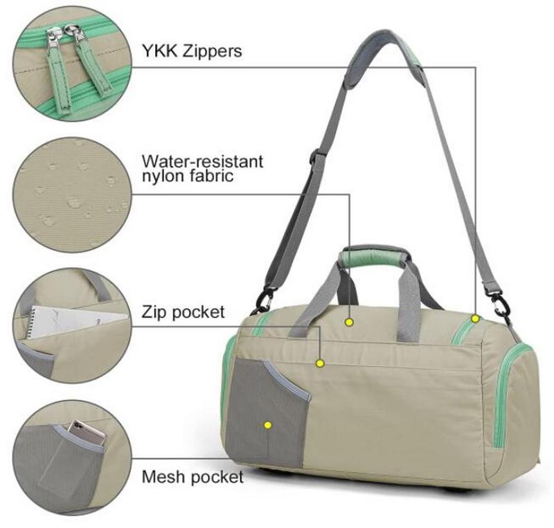 Grandes filles Logo personnalisé en plein air bagages voyage vêtement sacs polochons Yoga Sport Duffle Gym sac de transport pour femme