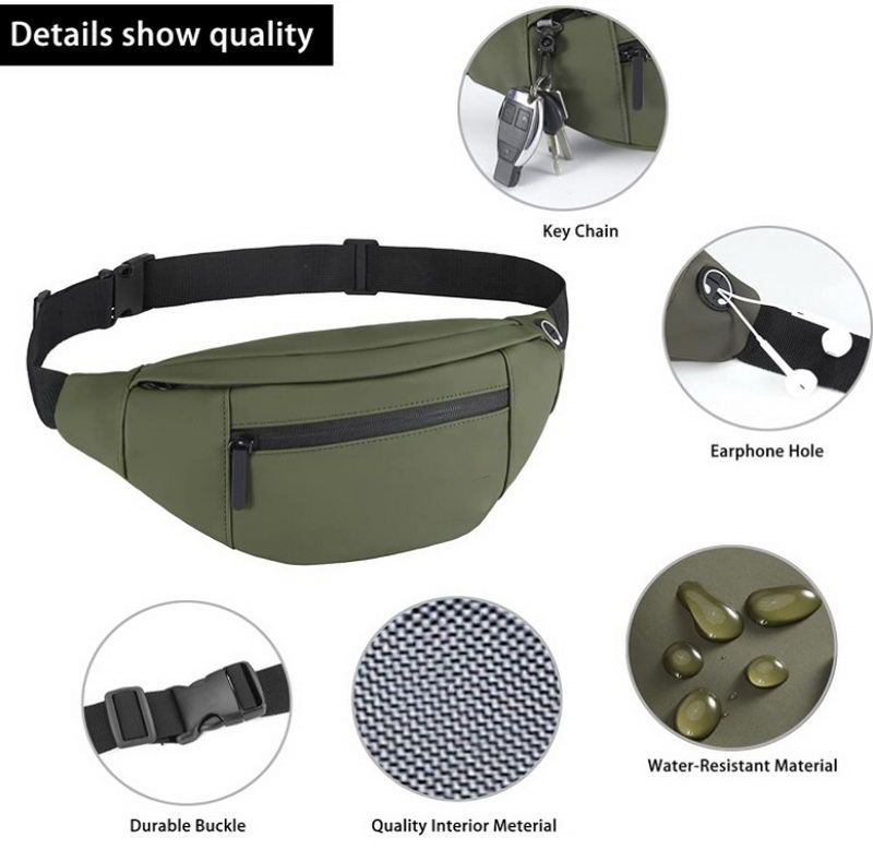 Personnalisable étanche voyage marche sport gym course banane sac ceinture ventre sacs en cuir taille sac pour hommes