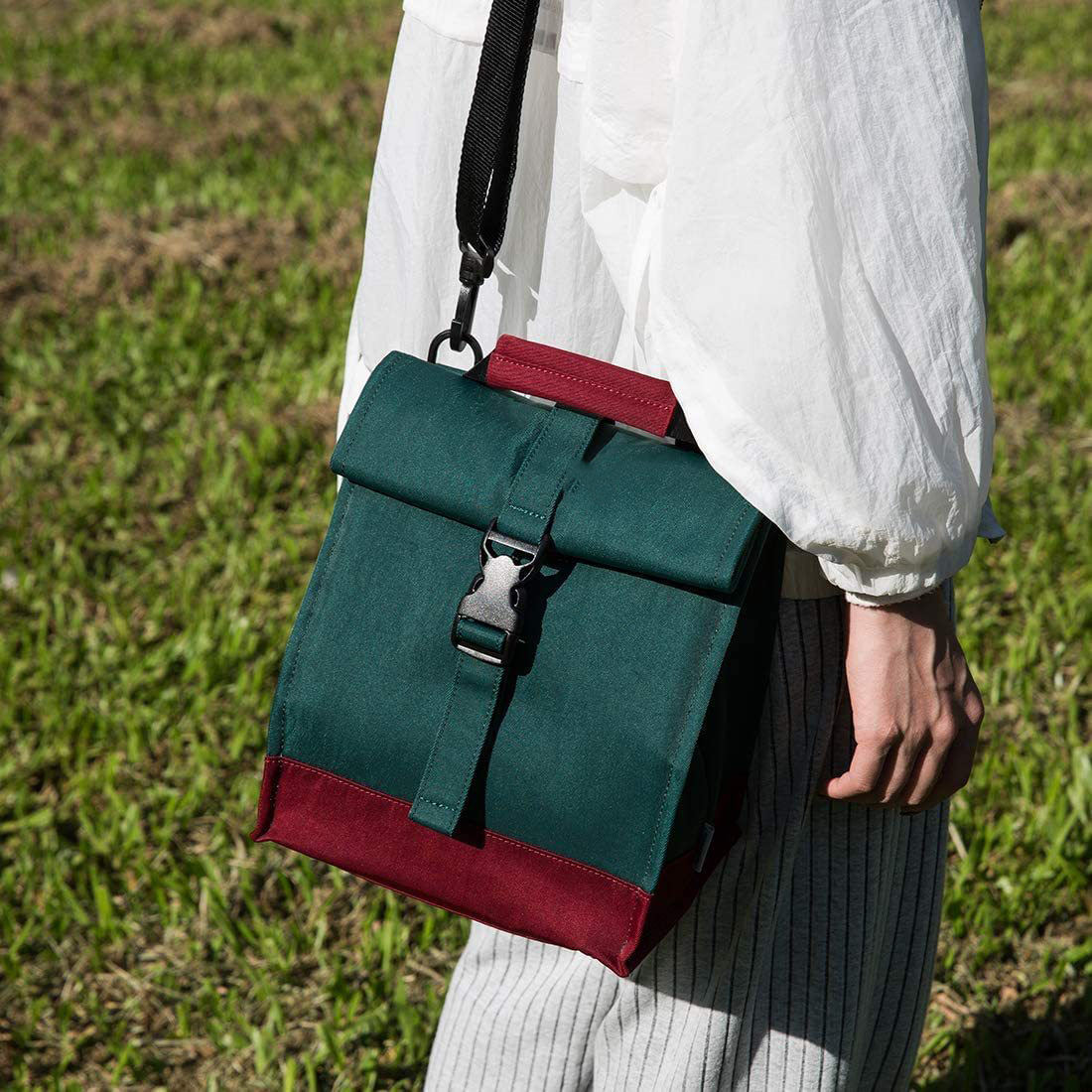 Sac à lunch isotherme avec logo personnalisé Roll Top Lunch Box Petit sac isotherme pour femmes, filles, adultes et adolescents