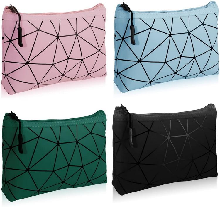 Pochette de sac cosmétique nouvellement conçue en trois dimensions en cuir PU sacs de maquillage cosmétique de luxe trousse de toilette de voyage de marque privée