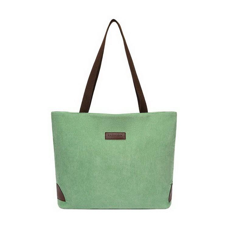 Sacs écologiques réutilisables en gros sac fourre-tout en velours côtelé femmes toile mode porter sacs à bandoulière logo personnalisé