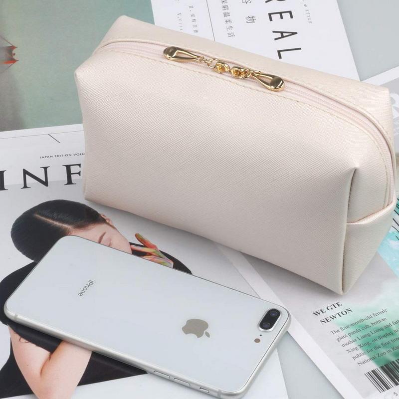 Sacs à cosmétiques à fermeture éclair étanche promotionnels voyage sac de maquillage en cuir PU personnalisé organisateur de toilette support de maquillage pour les femmes