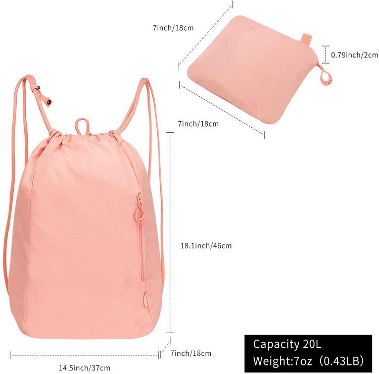 Nouvelle arrivée sacs à dos pliables avec cordon de serrage logo personnalisé de sac à dos compressible de haute qualité pour hommes femmes