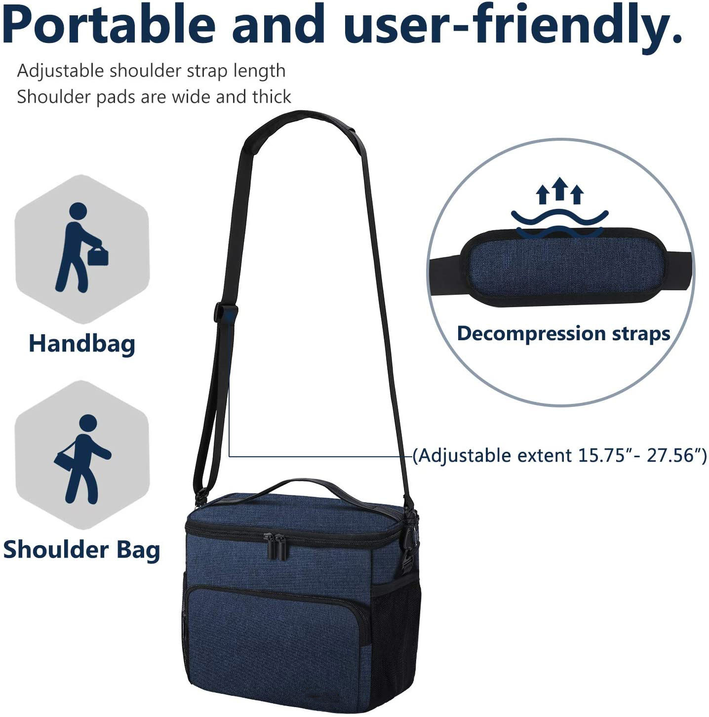 promotion en gros déjeuner sac isotherme Oxford tissu épais sac isotherme isolé mode feuille d'aluminium avec main transporter des sacs isothermes