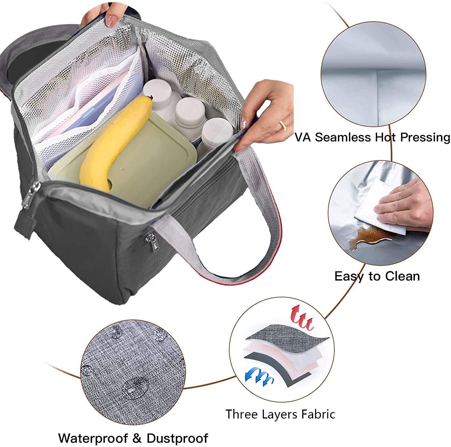 Nouveau sac isotherme personnalisé en gros pour déjeuner Oxford tissu épais sac isotherme isolé mode feuille d'aluminium avec sacs isothermes à main