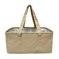 Logo personnalisé babdy sac à couches sac 14 15 17 pouces toile de coton durable organisateur de pépinière sac fourre-tout