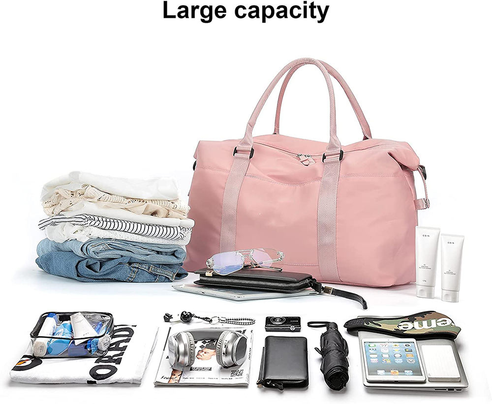sacs fourre-tout imperméables personnalisés pour femmes sac polochon de voyage en nylon personnalisé avec séparation sèche et humide
